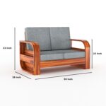 Sheesham Wood 2 Seater Sofa Set - Image 12