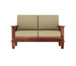 Sheesham Wood 2 Seater Sofa Set – Honey Finish – Style B - Image 3