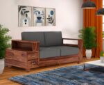 Sheesham Wood 2 Seater Sofa – Natural Finish