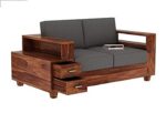 Sheesham Wood 2 Seater Sofa – Natural Finish - Image 2
