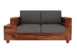 Sheesham Wood 2 Seater Sofa – Natural Finish - Image 4