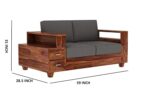 Sheesham Wood 2 Seater Sofa – Natural Finish - Image 6