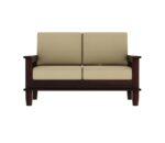 Solid Sheesham Wood 2 Seater Sofa Set – Walnut Finish - Image 2