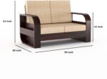 Sheesham Wood 2 Seater Sofa Set - Image 8