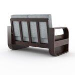 Sheesham Wood 2-Seater Sofa Set – Walnut Finish - Image 4