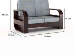 Sheesham Wood 6 Seater Sofa Set – Walnut Finish - Image 7