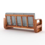 Sheesham Wood 1 Seater Sofa Set – Style A - Image 19