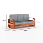 Sheesham Wood 1 Seater Sofa Set – Style A - Image 20