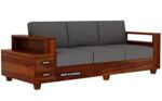 Sheesham Wood 3 Seater Sofa – Honey Finish - Image 4
