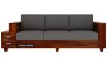 Sheesham Wood 3 Seater Sofa – Honey Finish - Image 3