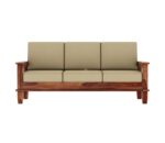 Sheesham Wood 3-Seater Sofa Set – Honey Finish - Image 2