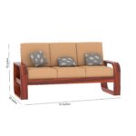 Sheesham Wood 3 Seater Sofa - Image 8