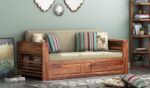 Solid Sheesham Wood Foster 3 Seater Sofa Cum Bed - Image 9