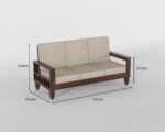 Sheesham Wood Sofa Set 3 Seater - Image 12