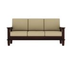 Solid Sheesham Wood 3 Seater Sofa Set with 40 Density – Walnut Finish - Image 3