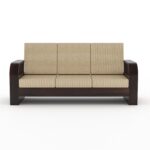 Sheesham Wood 3-Seater Sofa Set – Walnut Finish - Image 2