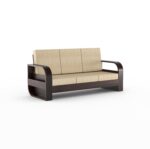 Sheesham Wood 3-Seater Sofa Set – Walnut Finish - Image 3