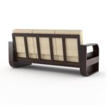 Sheesham Wood 3-Seater Sofa Set – Walnut Finish - Image 4