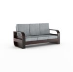 Sheesham Wood 6 Seater Sofa Set – Walnut Finish - Image 3
