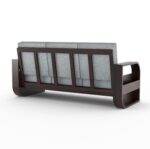 Sheesham Wood 3-Seater Sofa – Walnut Finish - Image 3