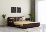 Solid Sheesham Wood Sofa Set 3 Seater – Walnut Finish