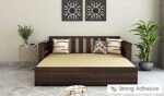 Solid Sheesham Wood Sofa Set 3 Seater – Walnut Finish - Image 2