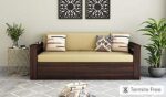 Solid Sheesham Wood Sofa Set 3 Seater – Walnut Finish - Image 3