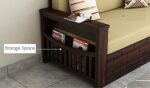 Solid Sheesham Wood Sofa Set 3 Seater – Walnut Finish - Image 4