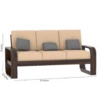 Sheesham Wood 3 Seater Sofa - Image 2