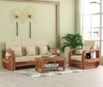 FrontWood Sheesham Wood Round Arm Sofa Set for Living Room - Image 16
