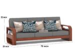 Sheesham Wood 7 Seater Wooden Sofa – Honey Finish - Image 7