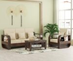 FrontWood Sheesham Wood Round Arm Sofa Set for Living Room - Image 68