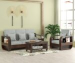 FrontWood Sheesham Wood Round Arm Sofa Set for Living Room - Image 95