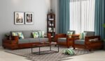 Sheesham Wood Sofa Set with 2 Drawer Storage – Honey Finish