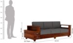 Sheesham Wood Sofa Set with 2 Drawer Storage – Honey Finish - Image 2