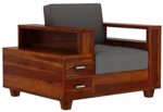 Sheesham Wood Sofa Set with 2 Drawer Storage – Honey Finish - Image 5