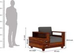 Sheesham Wood Sofa Set with 2 Drawer Storage – Honey Finish - Image 6
