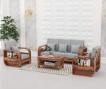 Sheesham Wood 1 Seater Sofa Set – Style A - Image 16