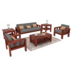 FrontWood Sheesham Wood Cushioned Sofa Set for Living Room - Image 2