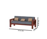 FrontWood Sheesham Wood Cushioned Sofa Set for Living Room - Image 4