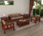 FrontWood Sheesham Wood Cushioned Sofa Set for Living Room - Image 9