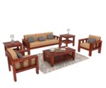 FrontWood Sheesham Wood Cushioned Sofa Set for Living Room - Image 10