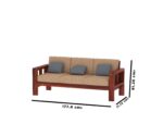 FrontWood Sheesham Wood Cushioned Sofa Set for Living Room - Image 14