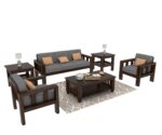 FrontWood Sheesham Wood Cushioned Sofa Set for Living Room - Image 18