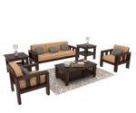 FrontWood Sheesham Wood Cushioned Sofa Set for Living Room - Image 26