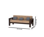 FrontWood Sheesham Wood Cushioned Sofa Set for Living Room - Image 31