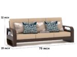 7 Seater Sheesham Wood Sofa Set with 40 Density Cushion – Walnut Finish - Image 7