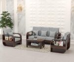 Sheesham Wood 5 Seater Sofa Set – Style B - Image 8