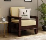 Solid Sheesham Wood 5 Seater Sofa Set – 3+1+1 Configuration – Walnut Finish - Image 7