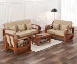 FrontWood Sheesham Wood Round Arm Sofa Set for Living Room - Image 18
